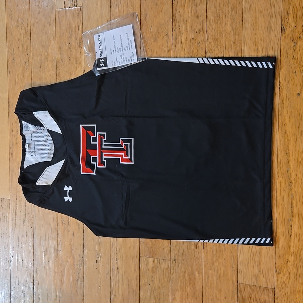 NWT Texas Tech Compression Singlet Tank Mens Under Armour UJTJC3M Black